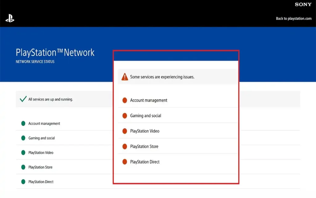 playstation network status